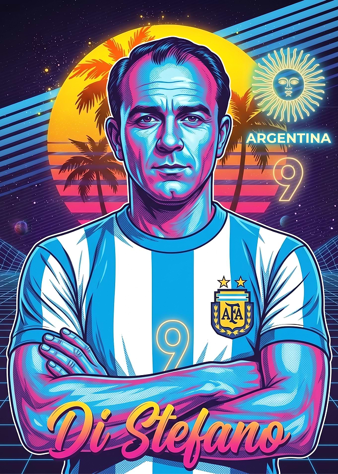 Alfredo Di Stefano Synthwave Portrait