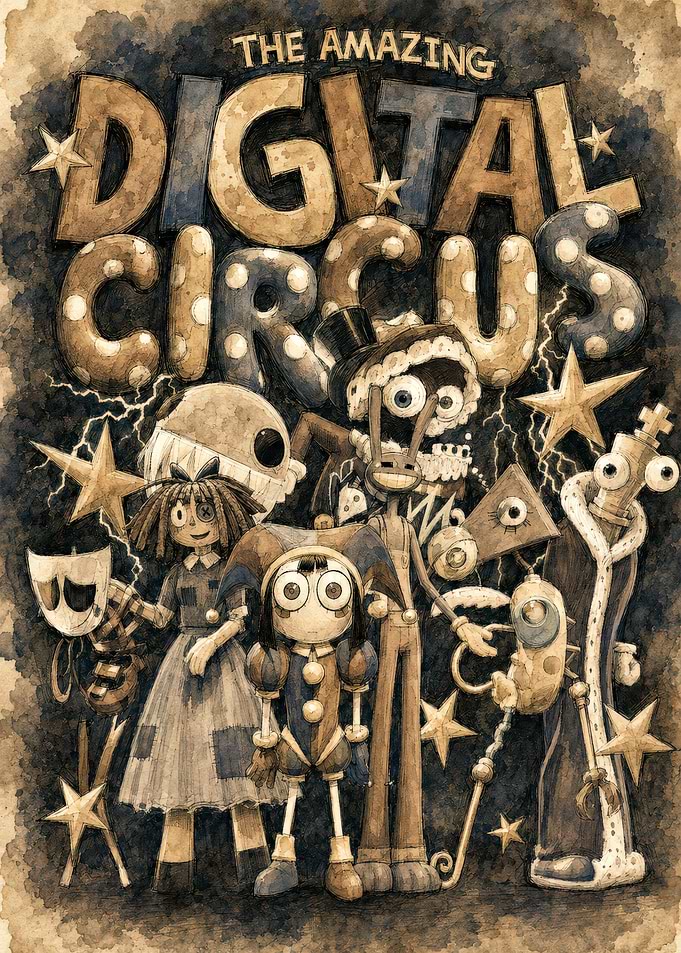 The Amazing Digital Circus Vintage Poster