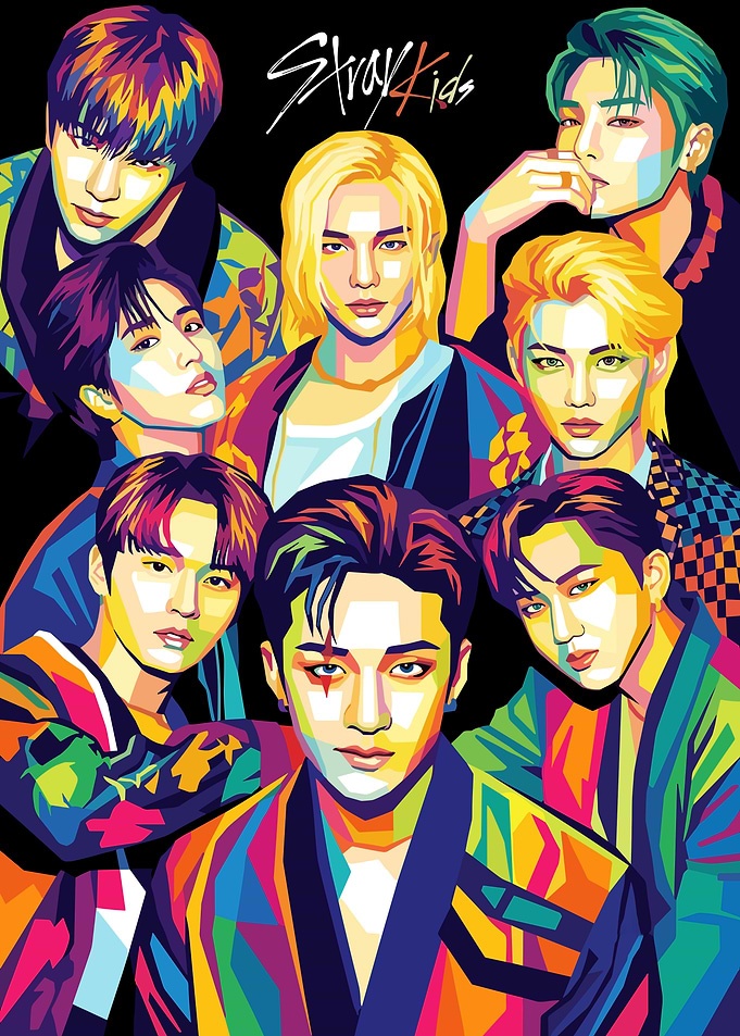 Stray Kids Pop Art Portrait
