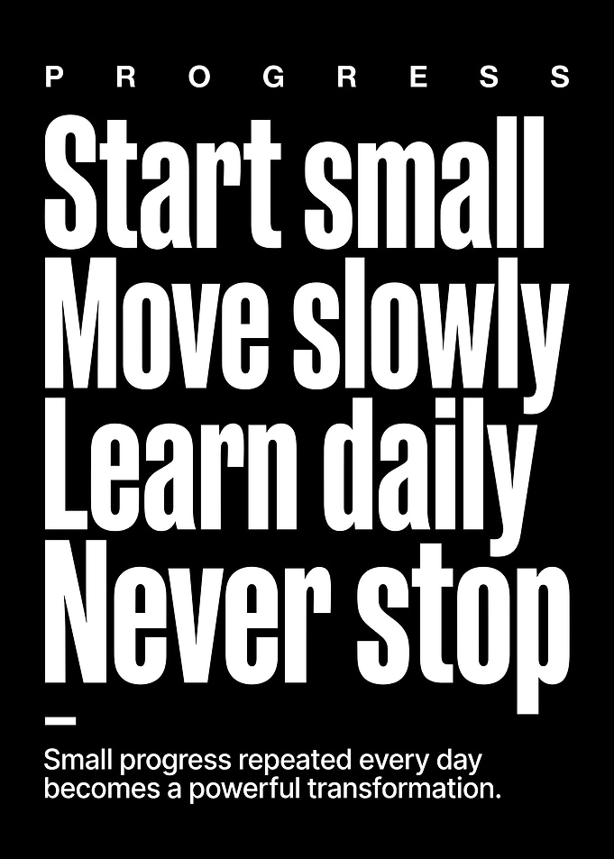 Inspirational Progress Quote Poster