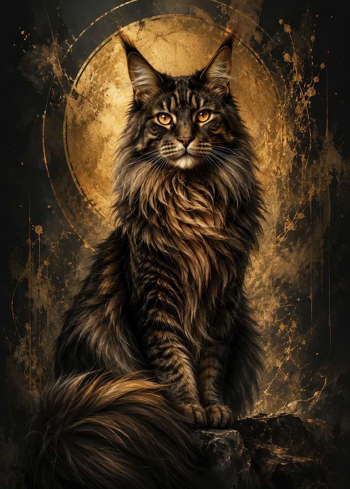 Majestic Maine Coon Cat Portrait