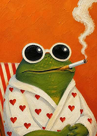 Cool Frog in Heart Robe