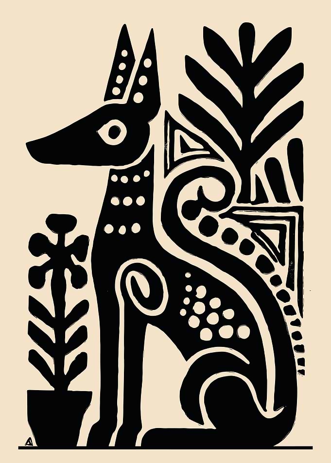 Stylized Egyptian Anubis Illustration