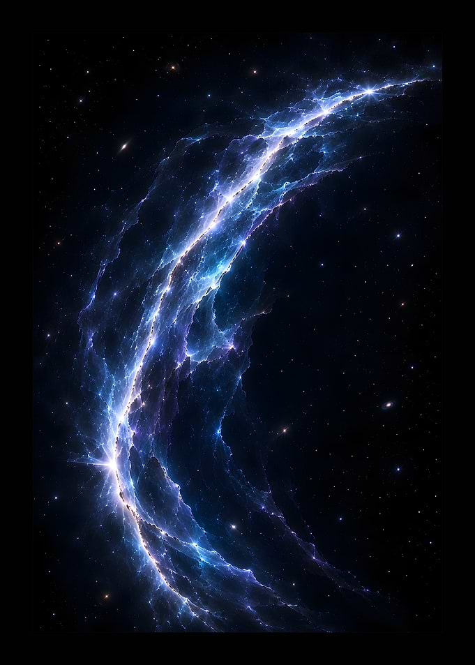 Ethereal Crescent Cosmic Nebula