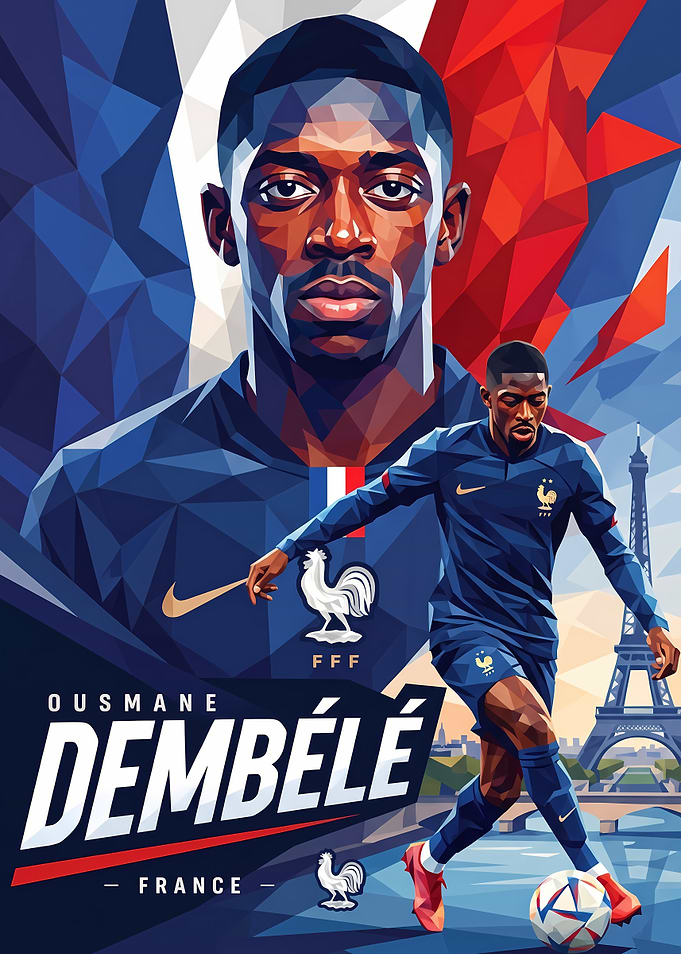 Ousmane Dembélé France Soccer Poster