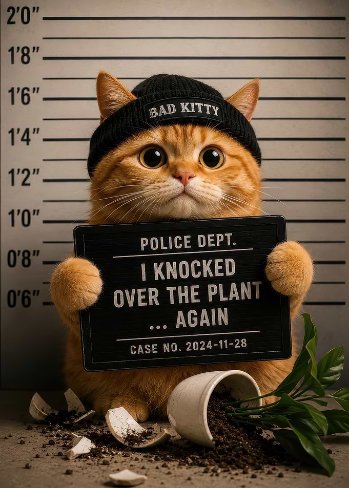 Funny Mugshot of a Bad Kitty
