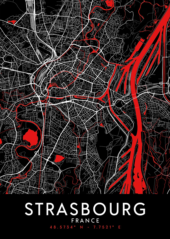 Strasbourg Dark Map
