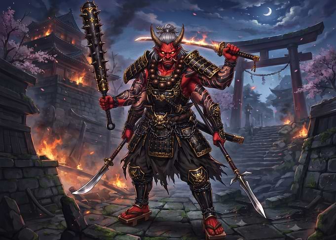 Four-Armed Oni Samurai Warrior