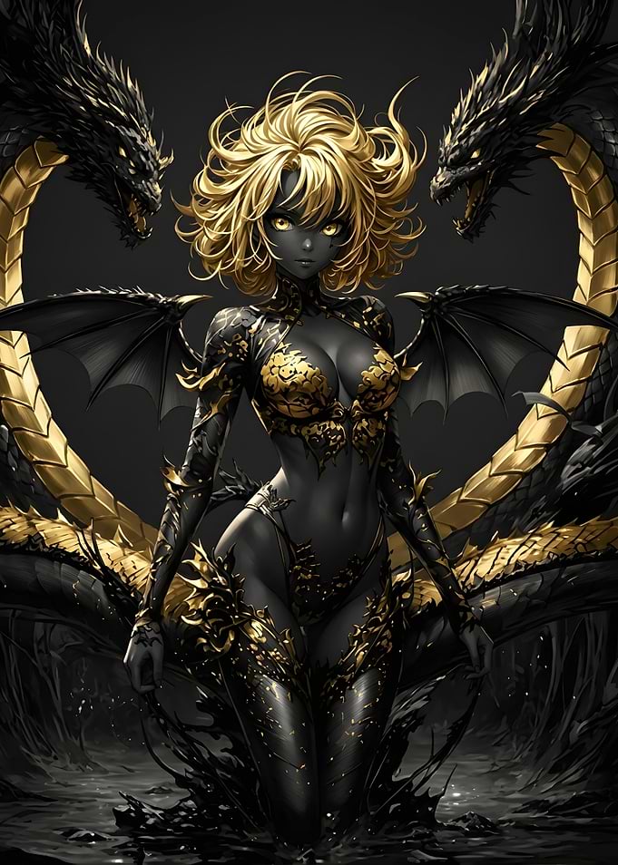 Golden Dragon Queen Fantasy Art