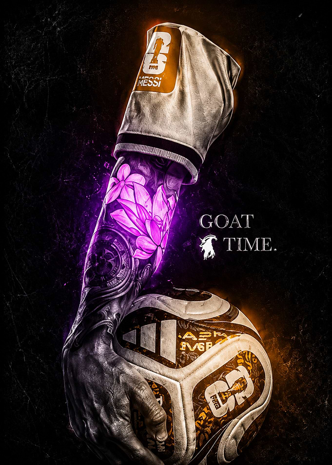 Lionel Messi GOAT Time Soccer Poster