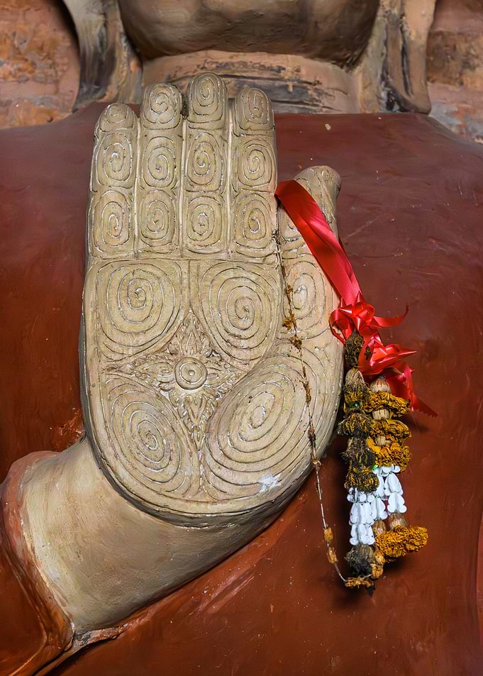 Detailed Buddha Statue Hand Sculpture
