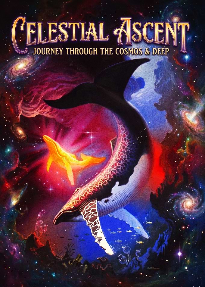 Celestial Ascent Cosmic Whale Art