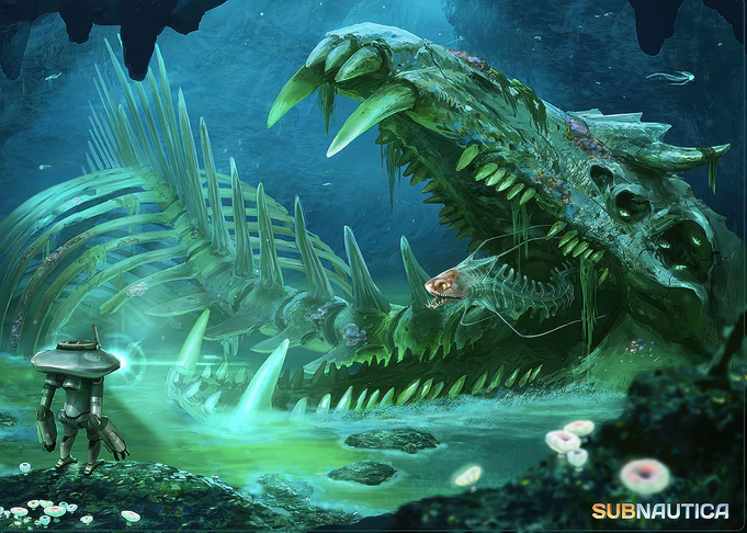 Subnautica Prawn Suit Exploring Giant Skeleton