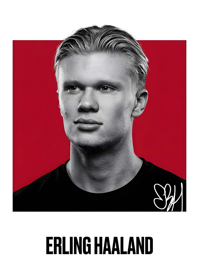 Erling Haaland Portrait Poster