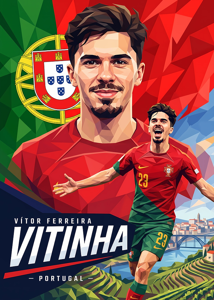 Vitinha Portugal Low Poly Poster