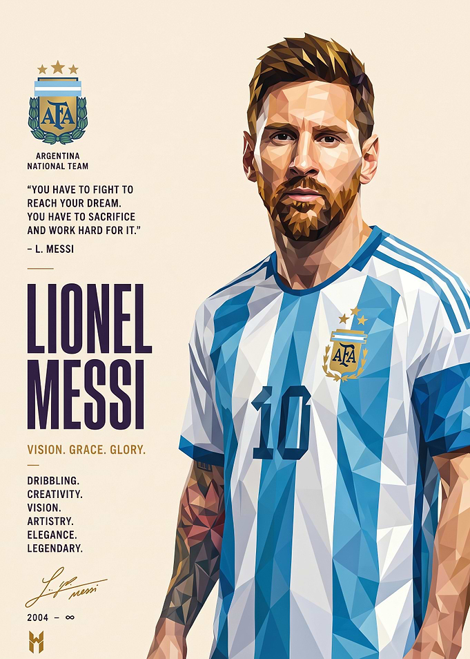 Lionel Messi Low Poly Poster