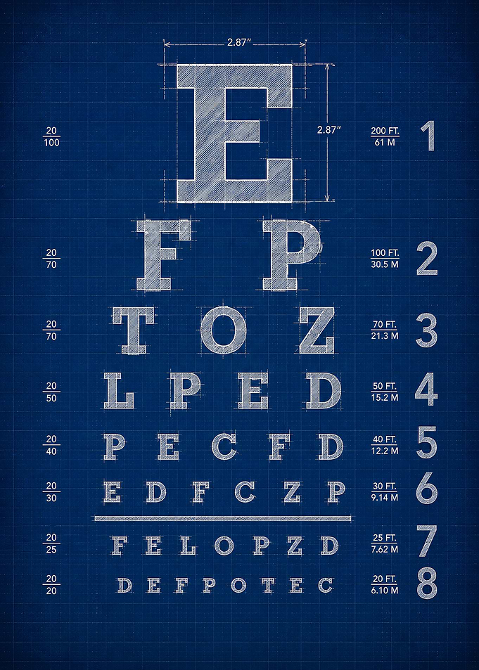 Eye Chart Blueprint Art