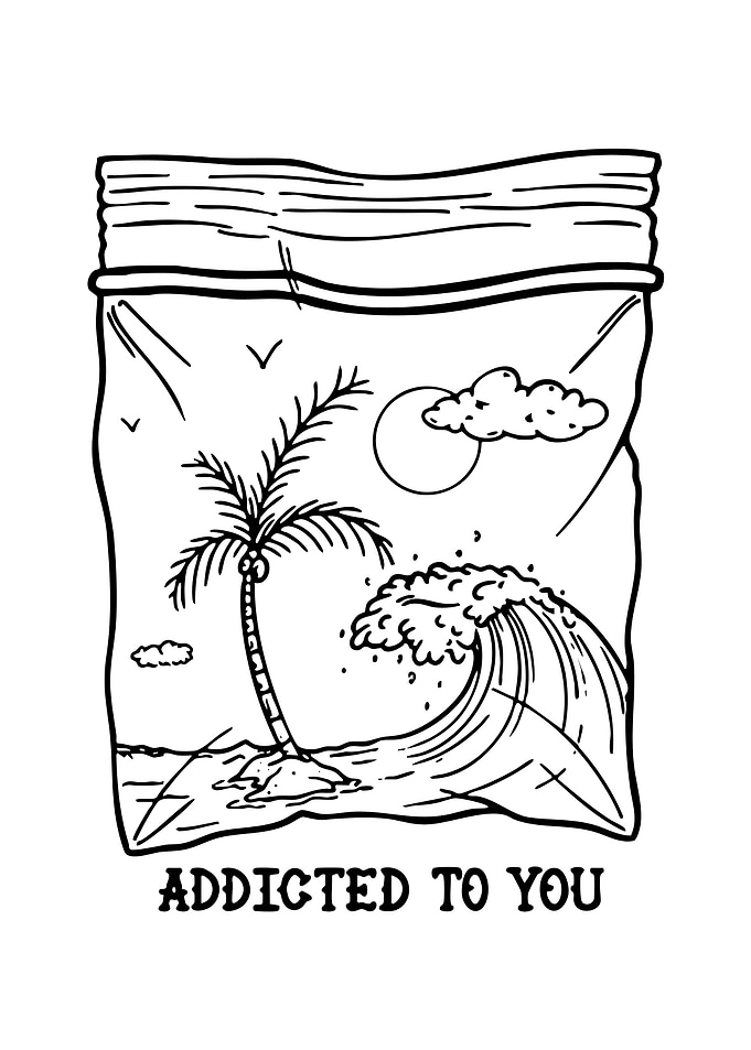 Addicted To You Tropical Ziploc Bag