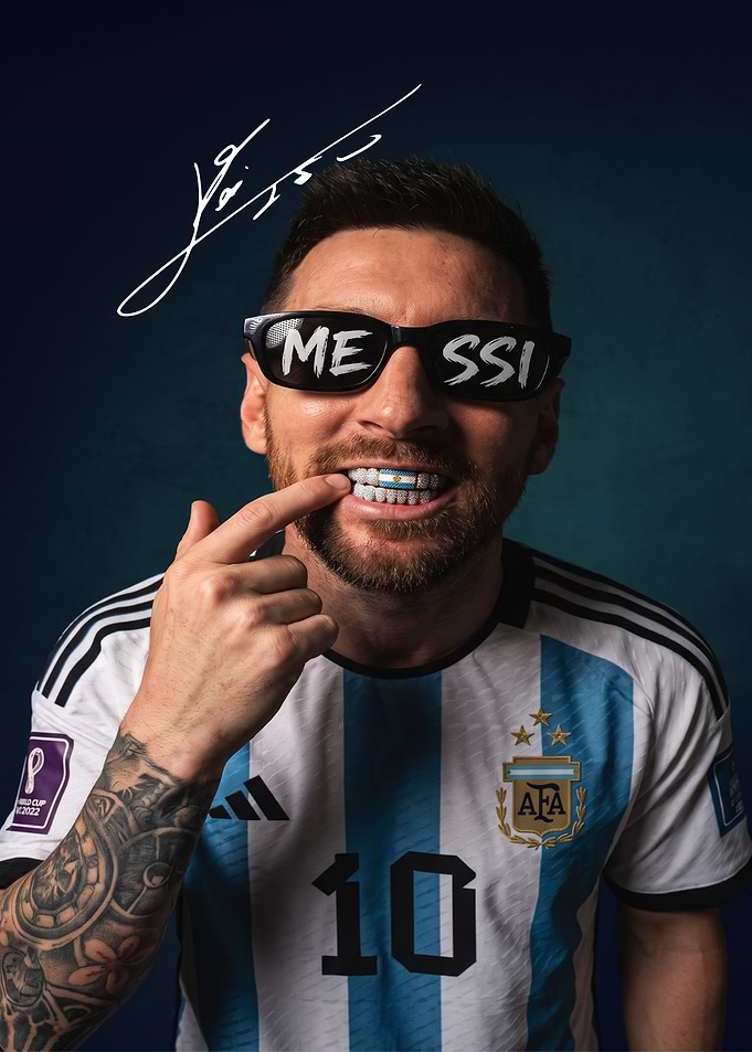 Lionel Messi Argentina Jersey Portrait