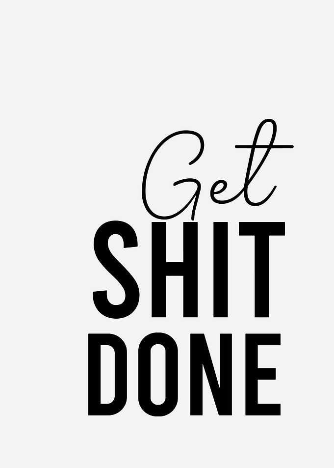 Minimalist Black and White Motivational Typography Wall Art Modern Office Poster