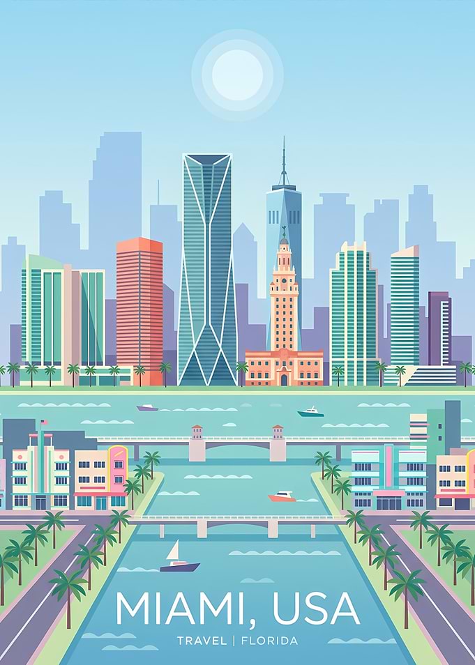 Miami Florida Travel Poster