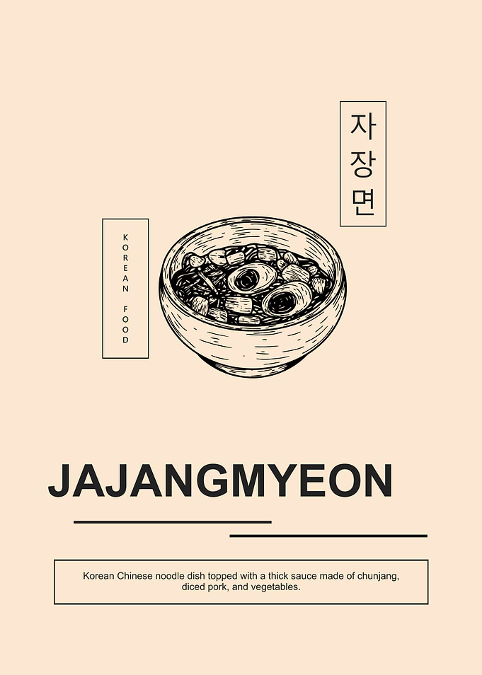 Jajangmyeon Korean Food Poster