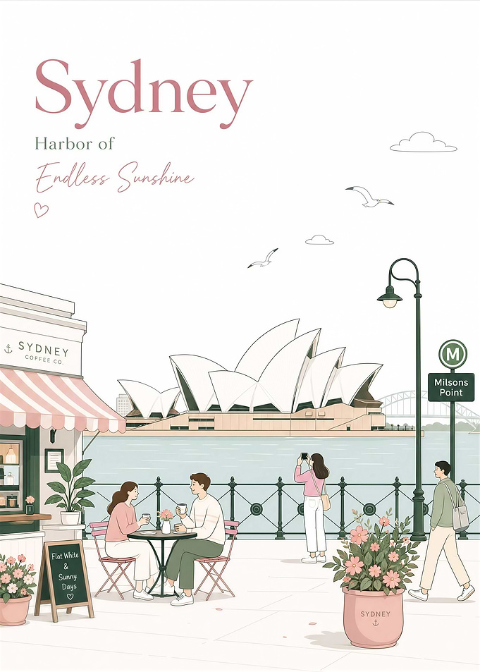 Sydney Harbor Travel Illustration