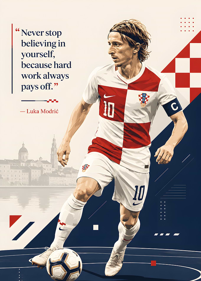 Luka Modrić Inspirational Soccer Poster