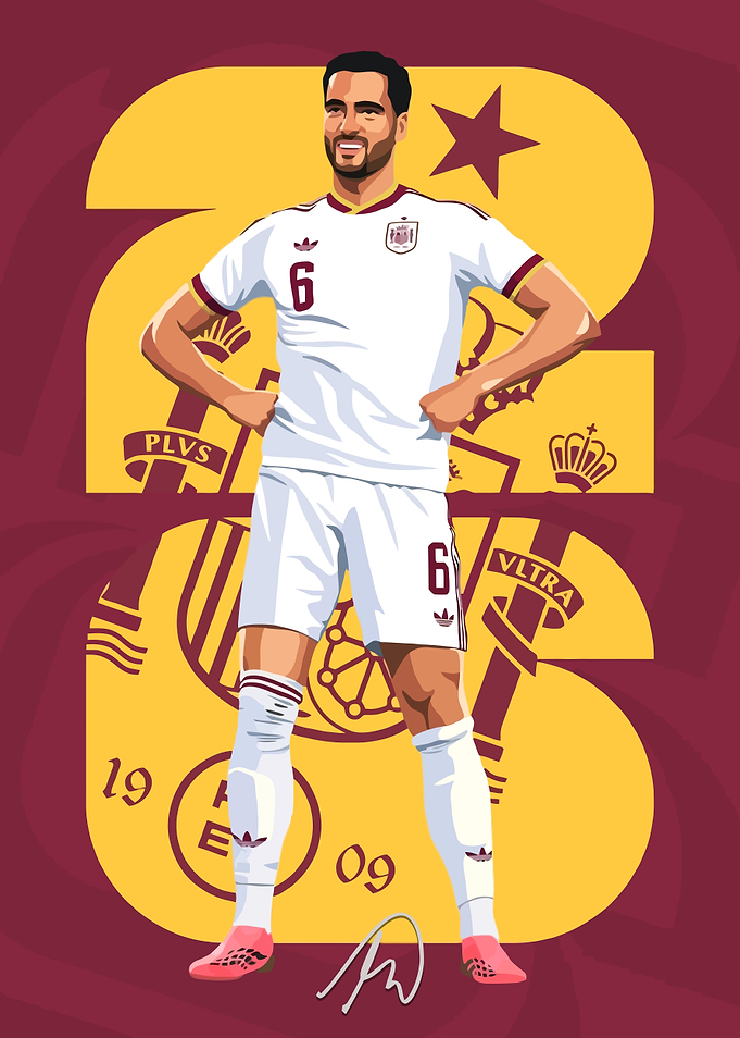 Merino Spain National Team Vector Illustration
