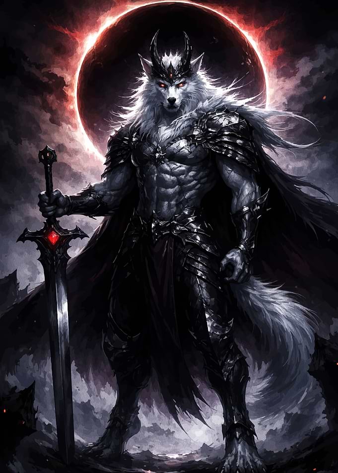 Dark Fantasy Wolf Warrior Knight
