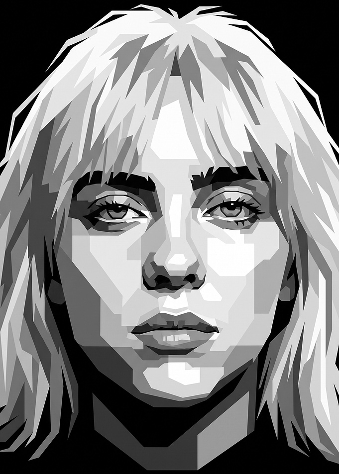 Billie Eilish WPAP Pop Art Portrait