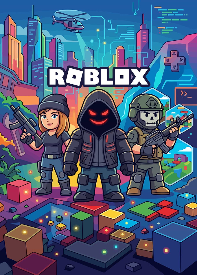 Roblox Action Game Characters Poster
