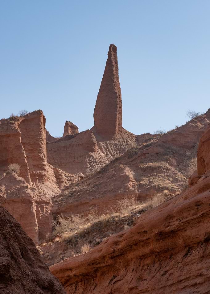 Towering Red Sandstone Rock Formation