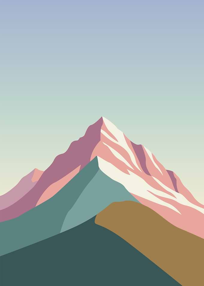 Minimalist Mountain Peak Illustration