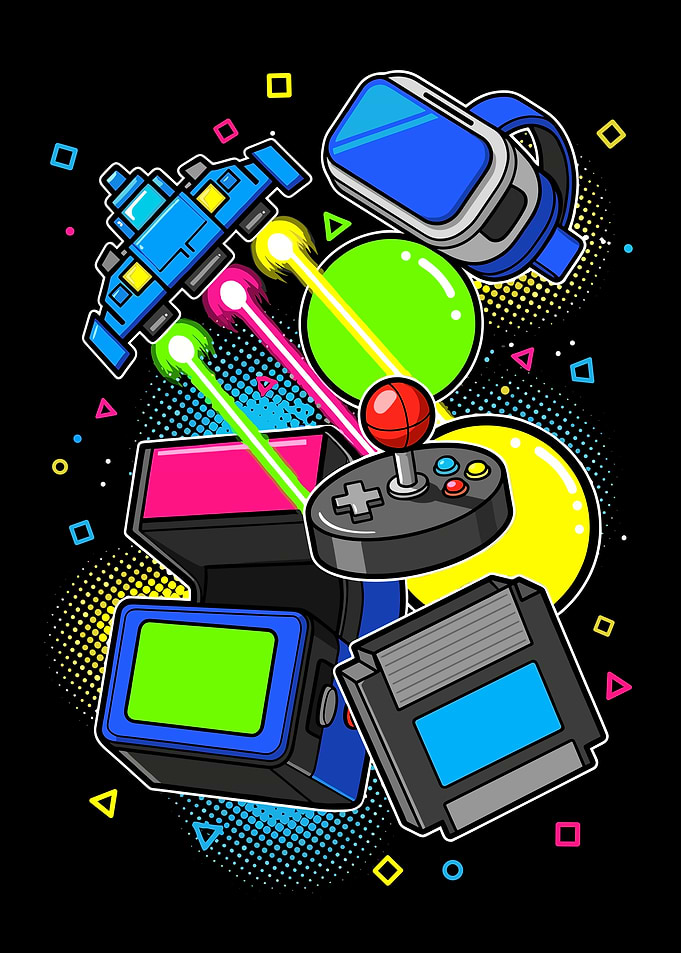 Retro Gaming Nostalgia Collage