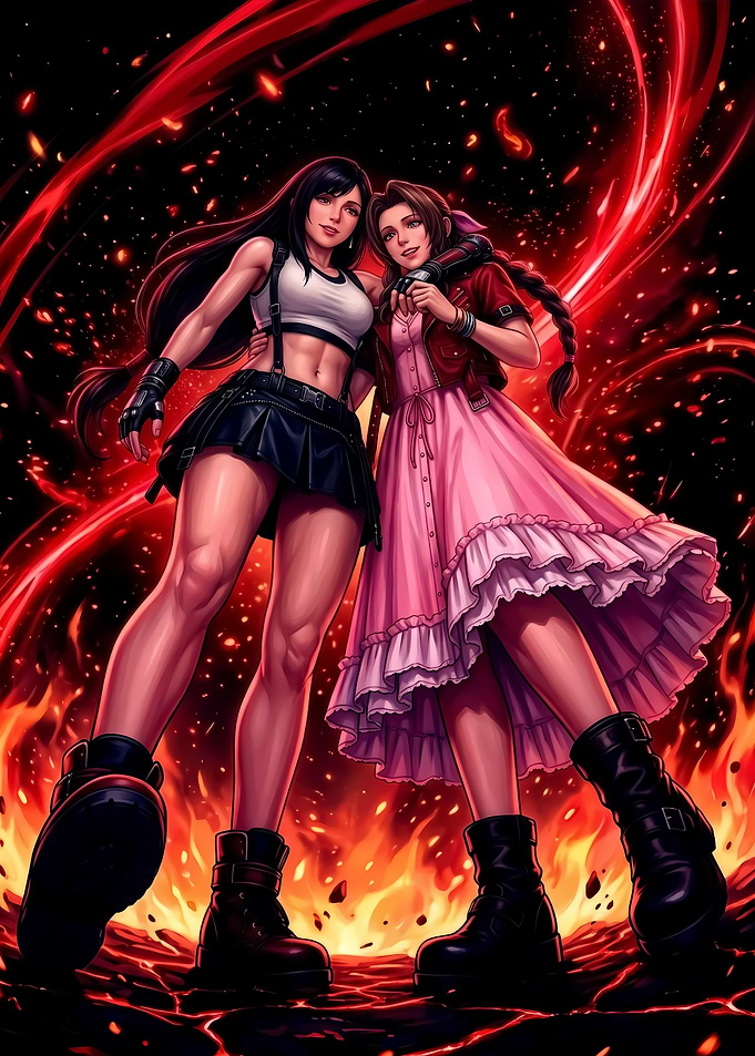 Tifa and Aerith Final Fantasy Fanart
