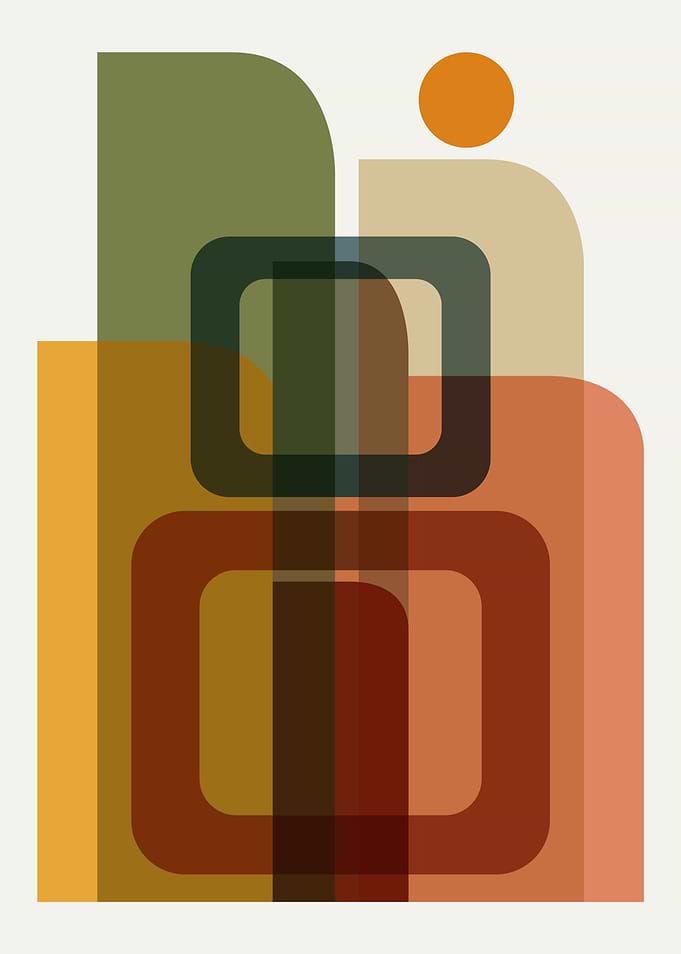 Mid-Century Modern Abstract Geometric Art