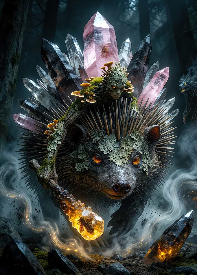 Crystal Hedgehog Forest Guardian