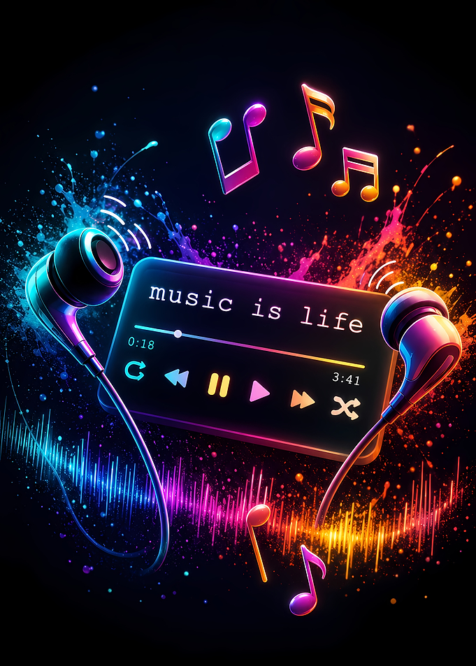 Music Is Life Neon Art