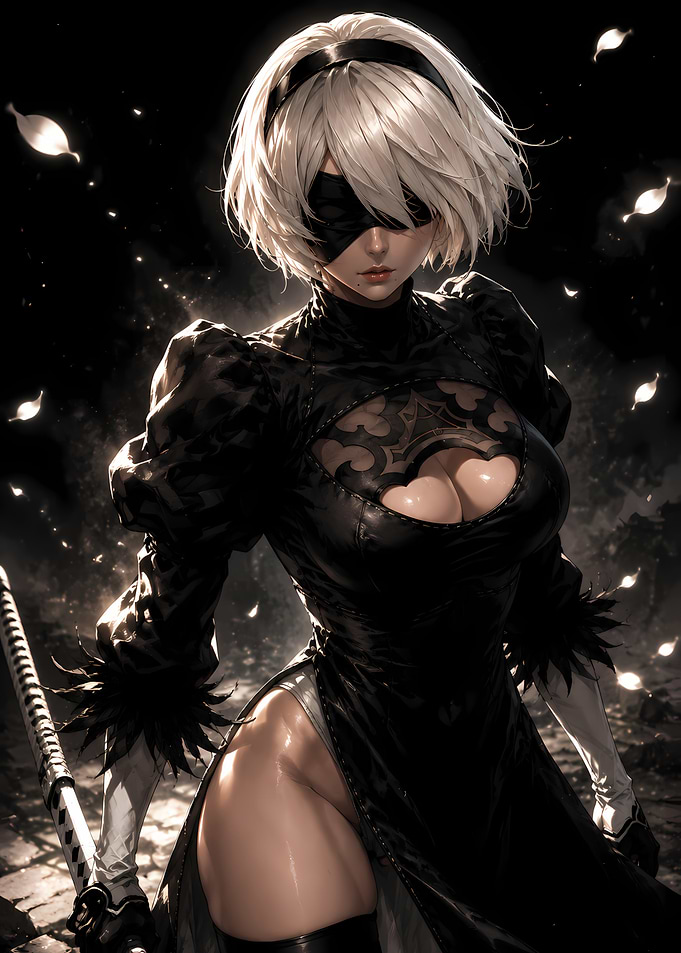 2B Nier Automata Cyberpunk