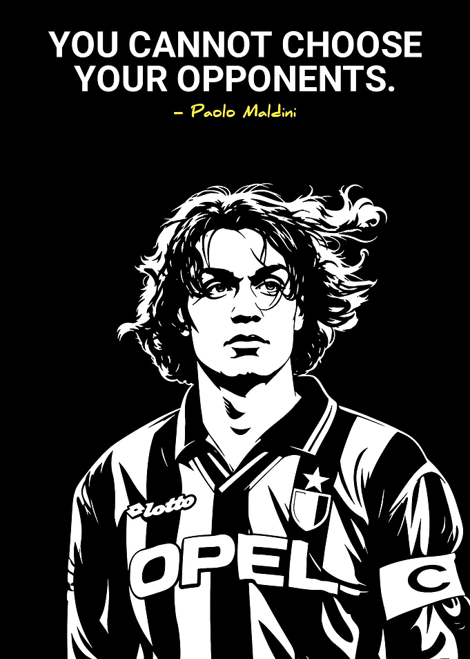 Paolo Maldini Inspirational Soccer Poster