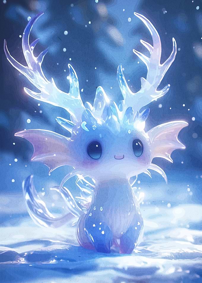 Cute Crystal Ice Deer Creature
