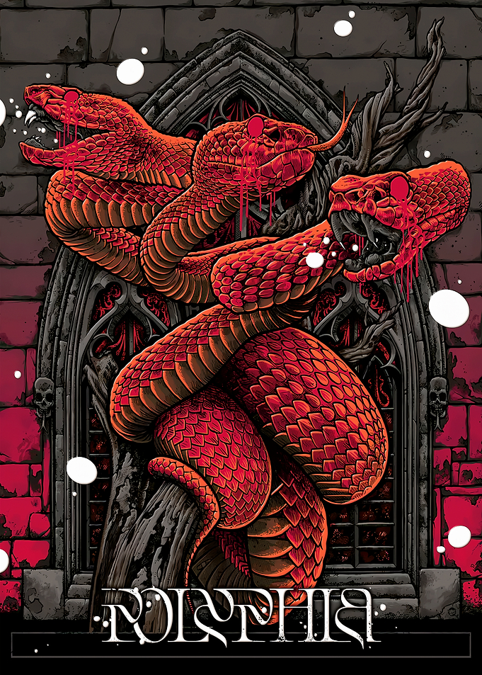 Polyphia Red Three-Headed Snake Poster
