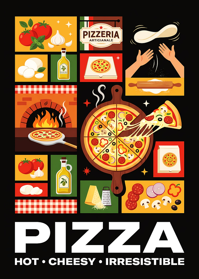 Artisanal Pizza Making Infographic Poster