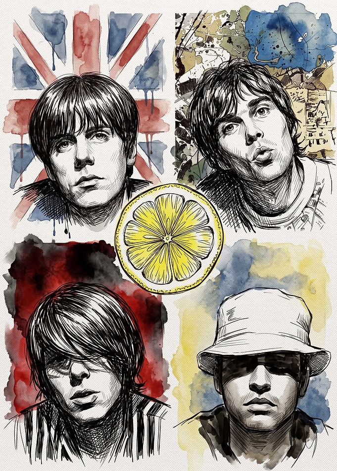 The Stone Roses Band Portrait Art