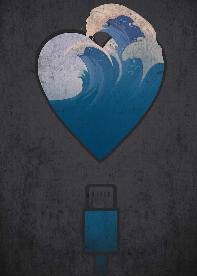 Digital Ocean Heart Charging Cable