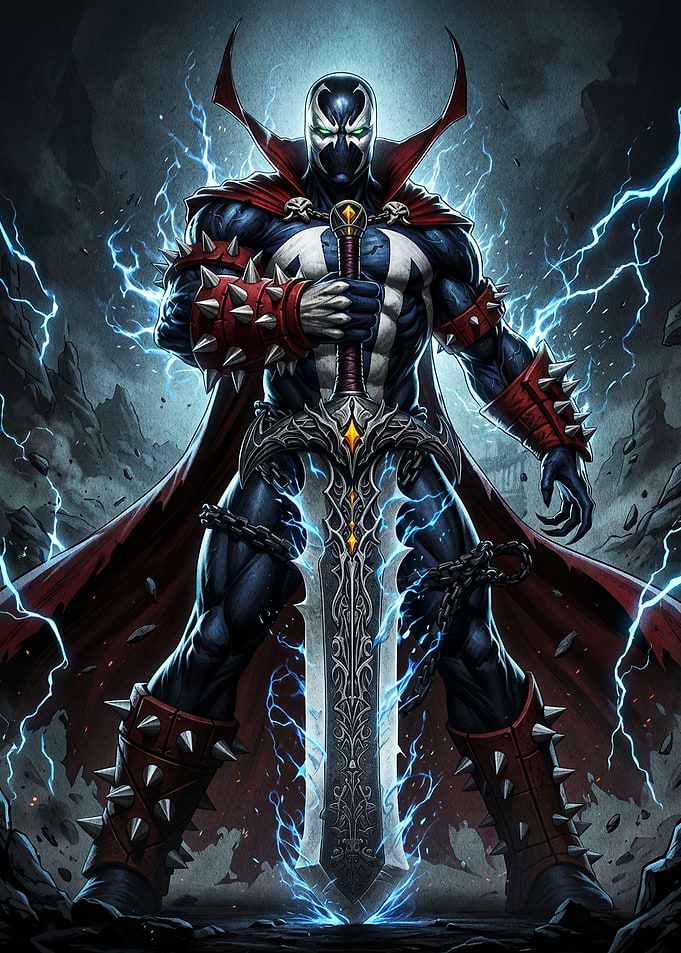 Spawn Holding A Glowing Sword