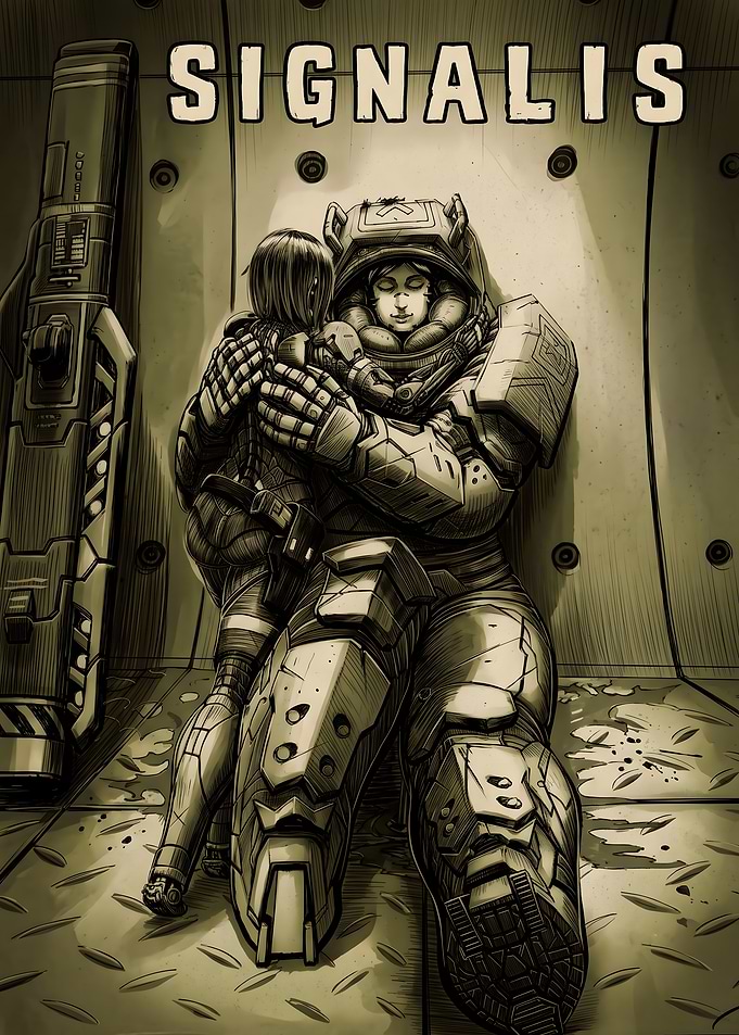 Signalis Elster and Ariane Embrace