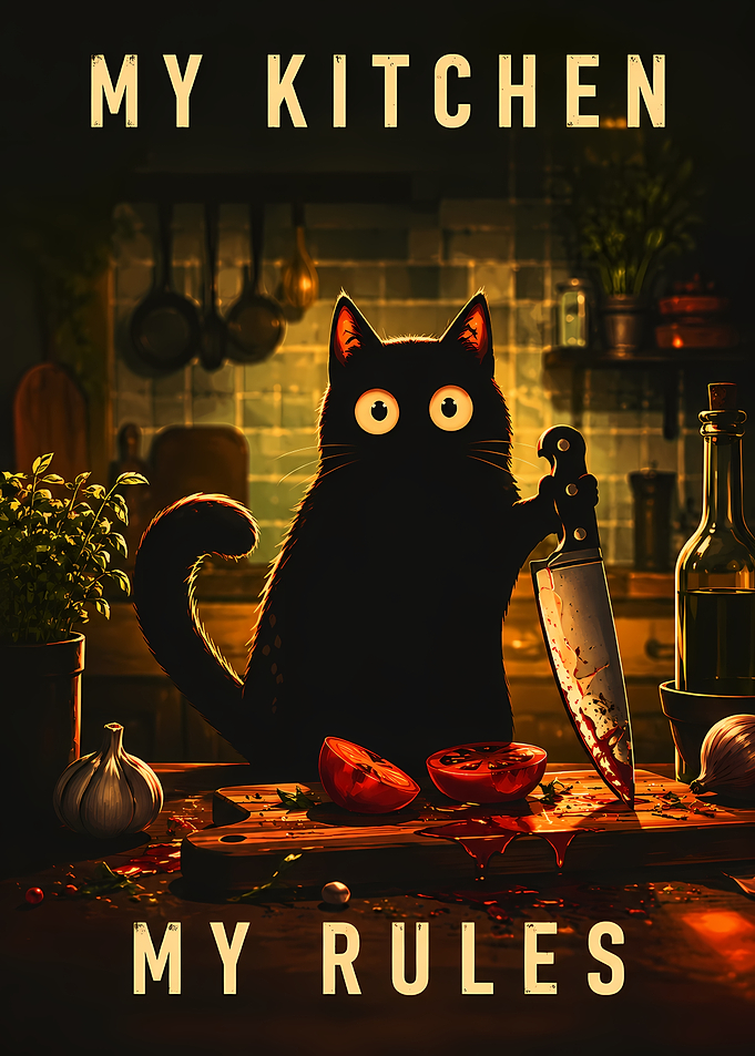 My Kitchen My Rules Cat Poster
