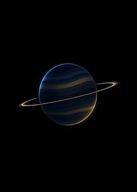 Minimalist Ringed Planet Deep Space